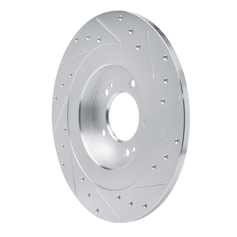 Hyundai SONATA Brake Rotor (1) - Rear Left - R1 Concepts - Drilled & Slotted - Silver - `21-`25